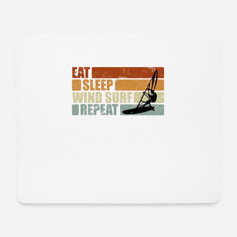 Eat Sleep Windsurf Repeat Windsurfer Geschenk - Mousepad (Querformat) - Weiß