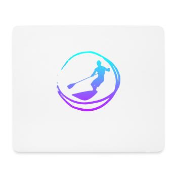 Stand up Paddle Silhouette SUP Geschenk Paddel - Mousepad (Querformat) - Weiß - Vorne