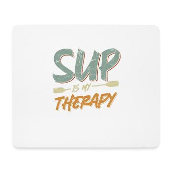 SUP Stand up Paddle Sort SUP is my therapy - Tapis de souris (format paysage) - blanc - Devant