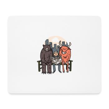 Bull And Bear - Funny Crypto/Stocks - Mouse Pad (horizontal) - white - Front