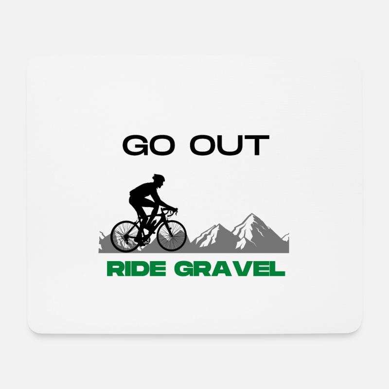 Ride Gravel - Mousepad (Querformat) - Weiß