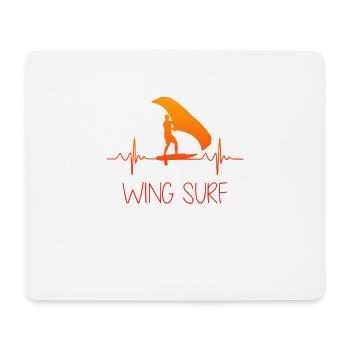 Wing Surf Wing Foil Herzschlag Geschenk Foiler - Mousepad (Querformat) - Weiß - Vorne