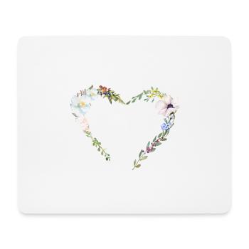 Heart flowers personalizable - Mouse Pad (horizontal) - white - Front