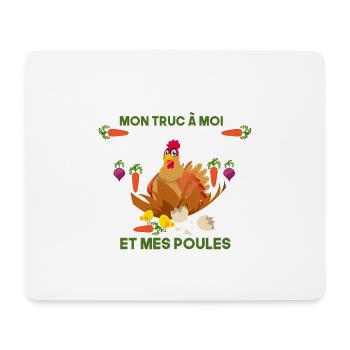 mon jardin et mes poules Jardinier Humour Poules - Tapis de souris (format paysage) - blanc - Devant