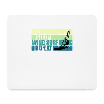 Vintage Windsurfer Geschenk Eat Sleep Windsurf - Mousepad (Querformat) - Weiß - Vorne