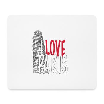 I LOVE PARIS✧✧✧Funny Collection LOVE "Pisa Tower" - Mousepad (Querformat) - Weiß - Vorne