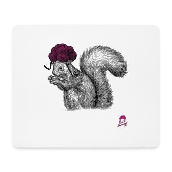 Black Forest Tussi Squirrel with Bollenhut - Mouse Pad (horizontal) - white - Front