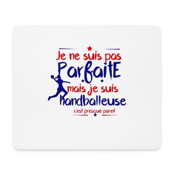 pas parfaite mais handball, handballeuse - Tapis de souris (format paysage) - blanc - Devant