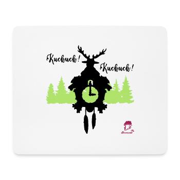 Kuckuck...Kuckuck... Kuckucksuhr mit Hirschgeweih - Mousepad (Querformat) - Weiß - Vorne