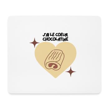 Le coeur chocolatine - Tapis de souris (format paysage) - blanc - Devant