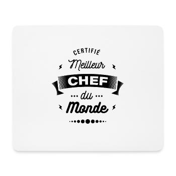 CERTIFIÉ MEILLEUR CHEF DU MONDE - Tapis de souris (format paysage) - blanc - Devant