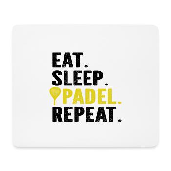 Eat Sleep Padel Repeat - Mousepad (Querformat) - Weiß - Vorne
