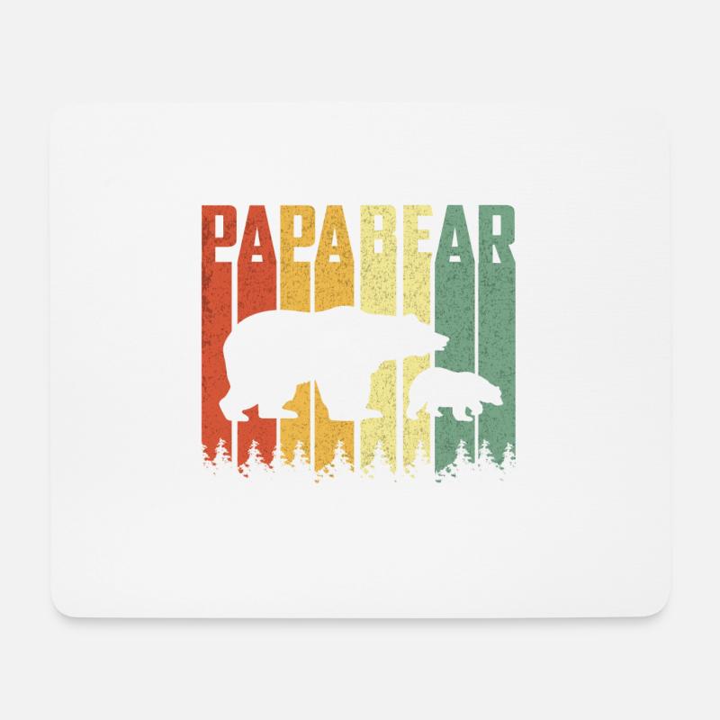 Vintage Papa Bär Baby Bär Vatertag - Mousepad (Querformat) - Weiß