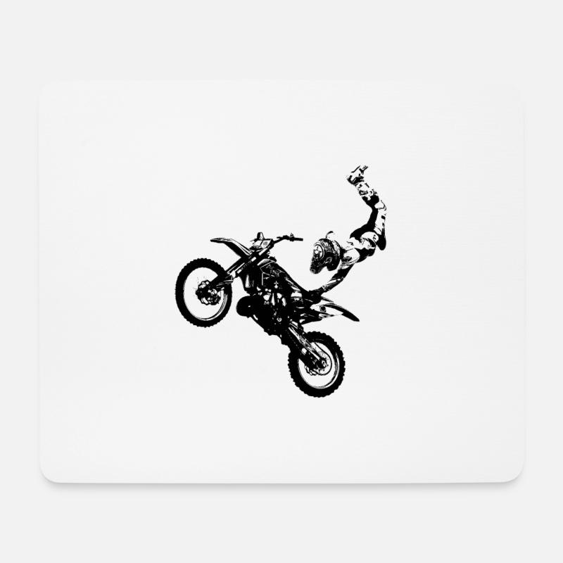 Motocross freestyle - Mousepad (Querformat) - Weiß