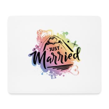 Just Married Love - Mousepad (Querformat) - Weiß - Vorne