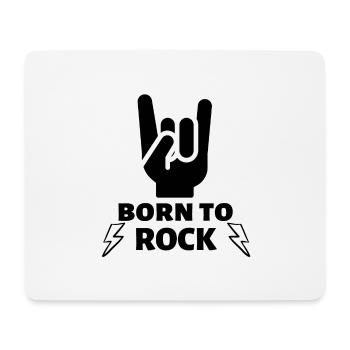 born to rock t shirt rock and roll eclair music - Tapis de souris (format paysage) - blanc - Devant