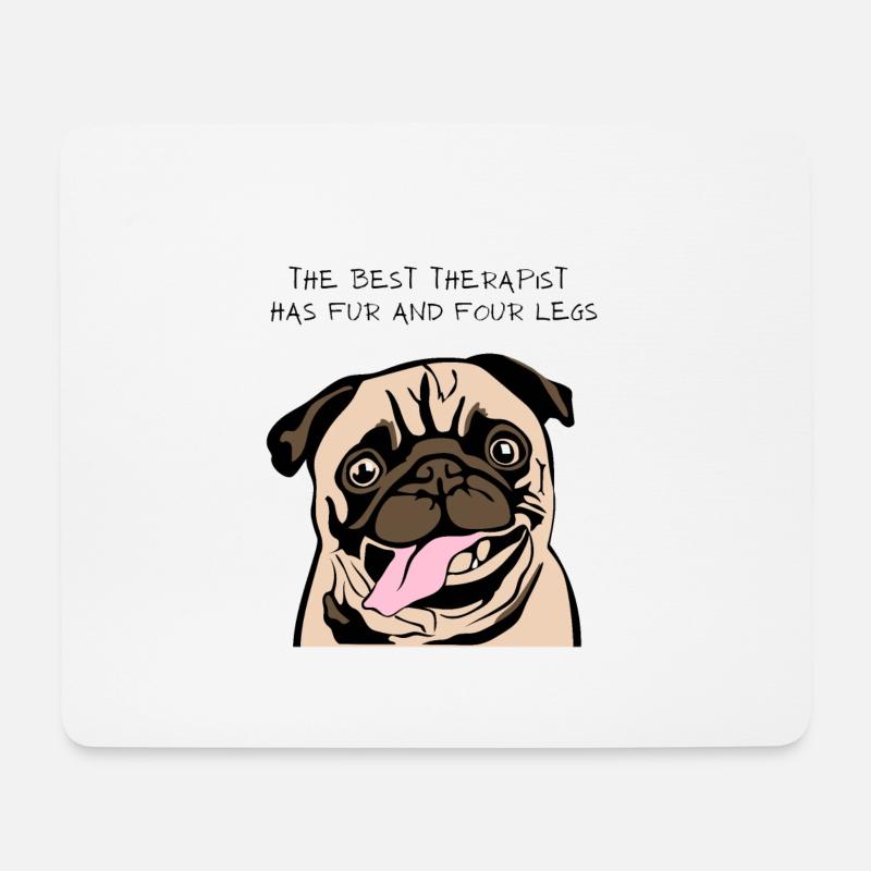 Therapeut Mops - Mousepad (Querformat) - Weiß
