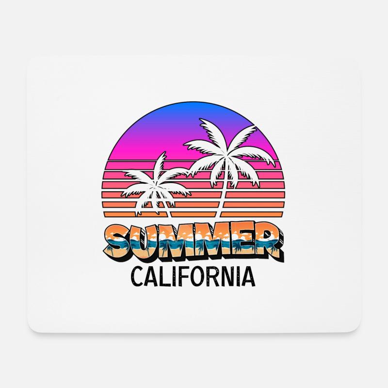 Sommer Sonne Palmen Strand Meer Summer California - Mousepad (Querformat) - Weiß