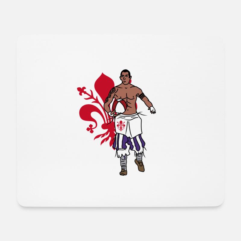 Historischer Fußball Fiorentino - Mousepad (Querformat) - Weiß