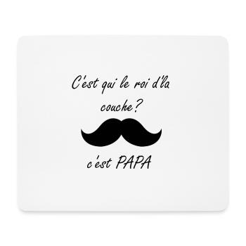 le roi d'la couche: papa - Tapis de souris (format paysage) - blanc - Devant