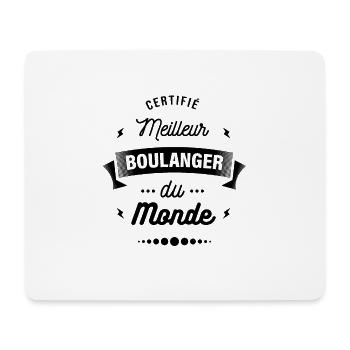 CERTIFIÉ MEILLEUR BOULANGER DU MONDE - Tapis de souris (format paysage) - blanc - Devant