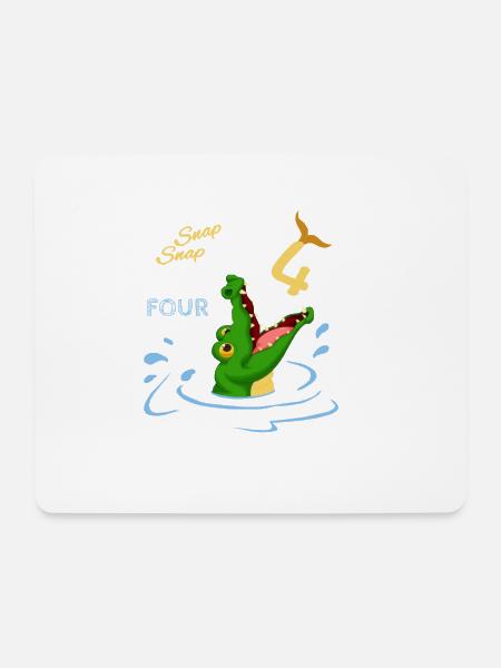 Birthday shirt 4 years boy alligator crocodile - Mouse Pad (horizontal) - white