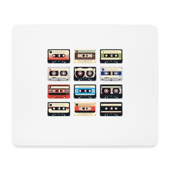 #Music retro vintage cassette tape 80s - Tapis de souris (format paysage) - blanc - Devant