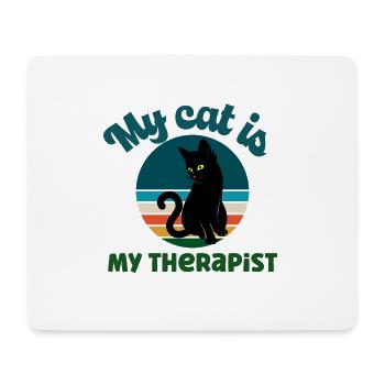 Cat Lover Gift - My Cat Is My Therapist - Mouse Pad (horizontal) - white - Front