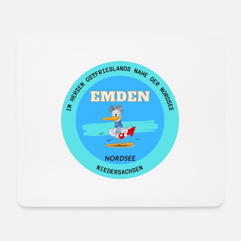 Emden im Herzen Ostfrieslands - Mousepad (Querformat) - Weiß