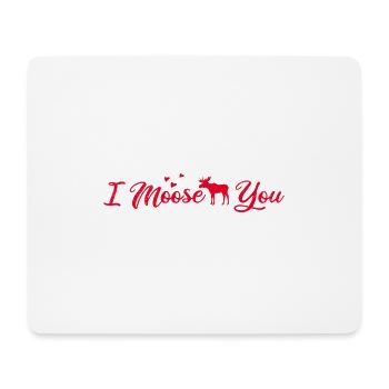 Elch Liebe I moose you Valentinstag Geschenkidee - Mousepad (Querformat) - Weiß - Vorne