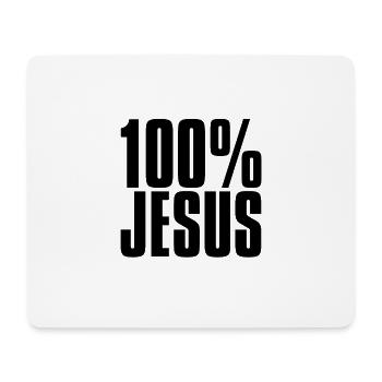100% JÉSUS - Tapis de souris (format paysage) - blanc - Devant