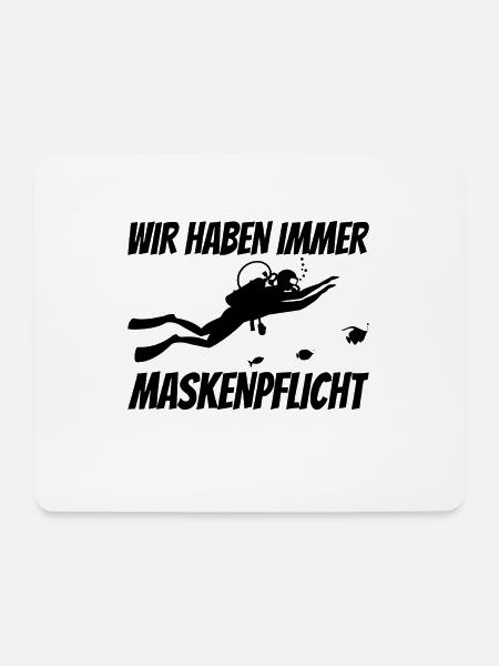 wir haben immer maskenpflicht taucher tauchen - Mousepad (Querformat) - Weiß
