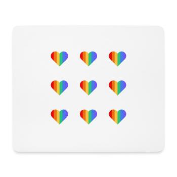 Regenbogen-Herz-Muster - Mousepad (Querformat) - Weiß - Vorne