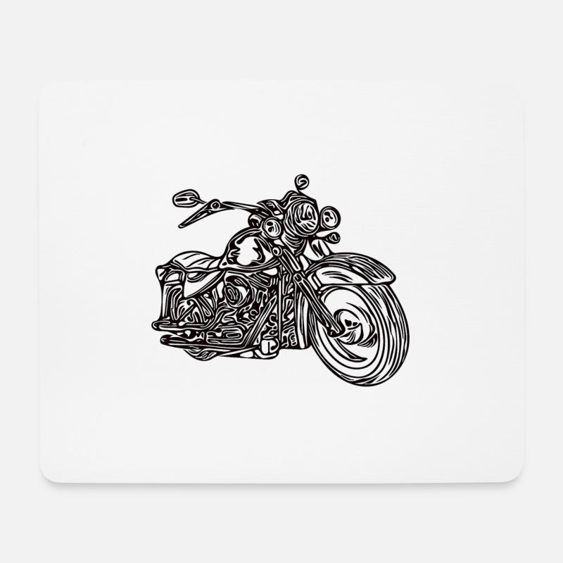 Retro vintage Motorrad - Biker Motiv - Mousepad (Querformat) - Weiß