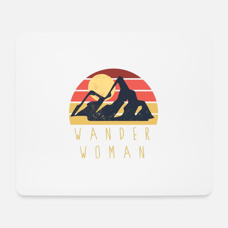 Wanderwoman Geschenkidee Wandern Jakobsweg Camino - Mousepad (Querformat) - Weiß