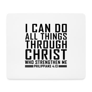 Philippiens 4:13 Versets bibliques Chemises chrétiennes cool - Tapis de souris (format paysage) - blanc - Devant