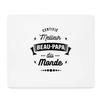 CERTIFIÉ MEILLEUR BEAU PAPA DU MONDE - Tapis de souris (format paysage) - blanc - Devant