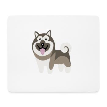 Niedlicher Hund, Norwegischer Elchhund - Mousepad (Querformat) - Weiß - Vorne