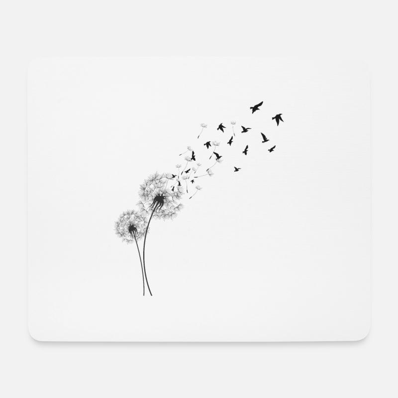 Bird dream nature dandelion flown - Mouse Pad (horizontal) - white