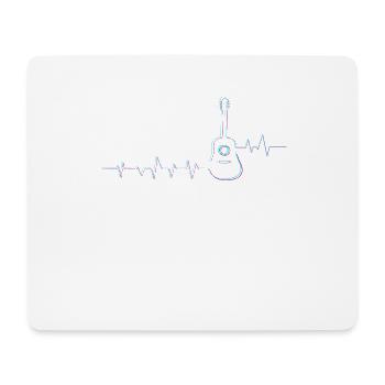 Akustikgitarre Heartbeat Guitar Musiker - Mousepad (Querformat) - Weiß - Vorne