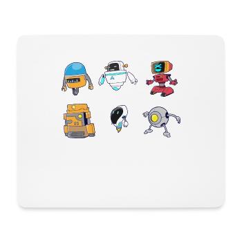 Funny Robot Technology Cute Colorful Robots - Mousepad (Querformat) - Weiß - Vorne