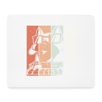 Cat On A Synthesizer Vintage Analog Techno - Mouse Pad (horizontal) - white - Front