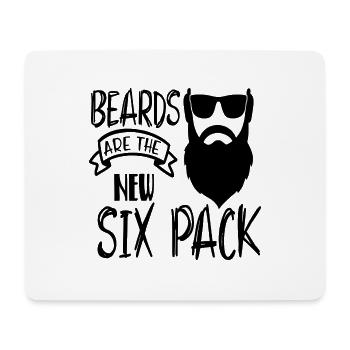 beards are the new six pack - Mousepad (Querformat) - Weiß - Vorne