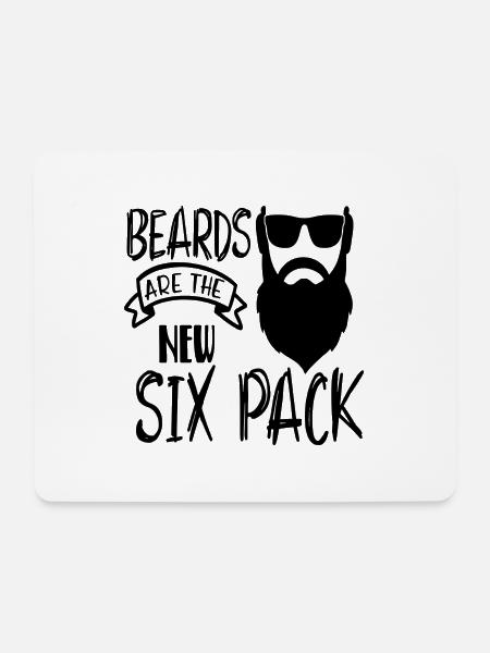 beards are the new six pack - Mousepad (Querformat) - Weiß