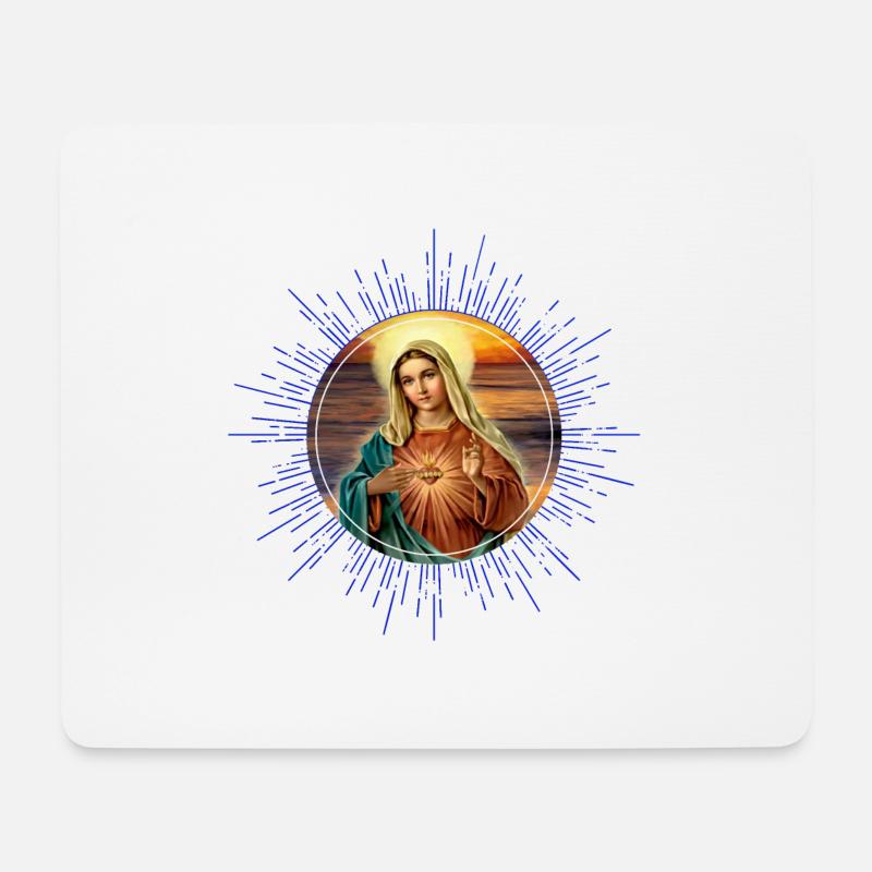 Maria Madonna - Mousepad (Querformat) - Weiß