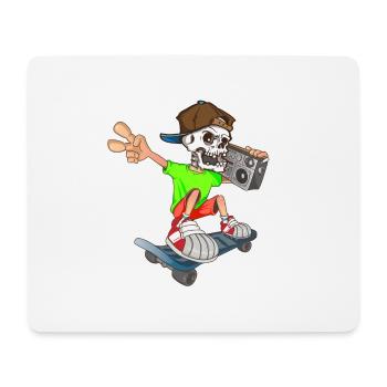 Lustiger Skater mit Musikbox - Mousepad (Querformat) - Weiß - Vorne