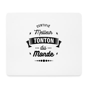 CERTIFIÉ MEILLEUR TONTON DU MONDE - Tapis de souris (format paysage) - blanc - Devant