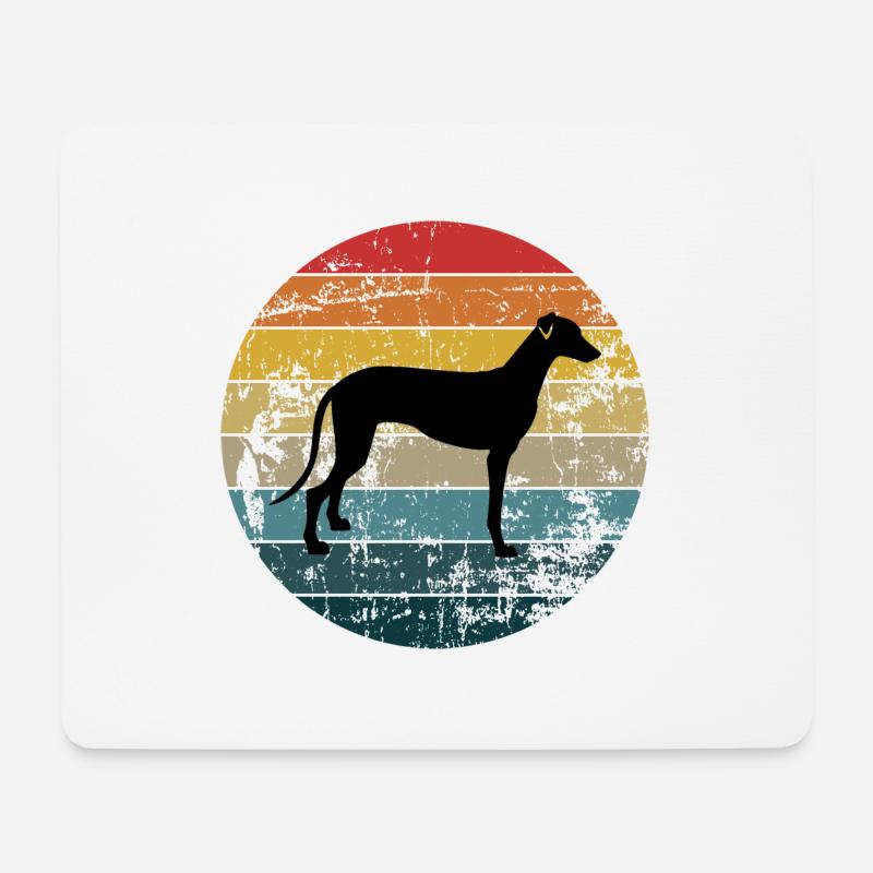 Windhund - Mousepad (Querformat) - Weiß