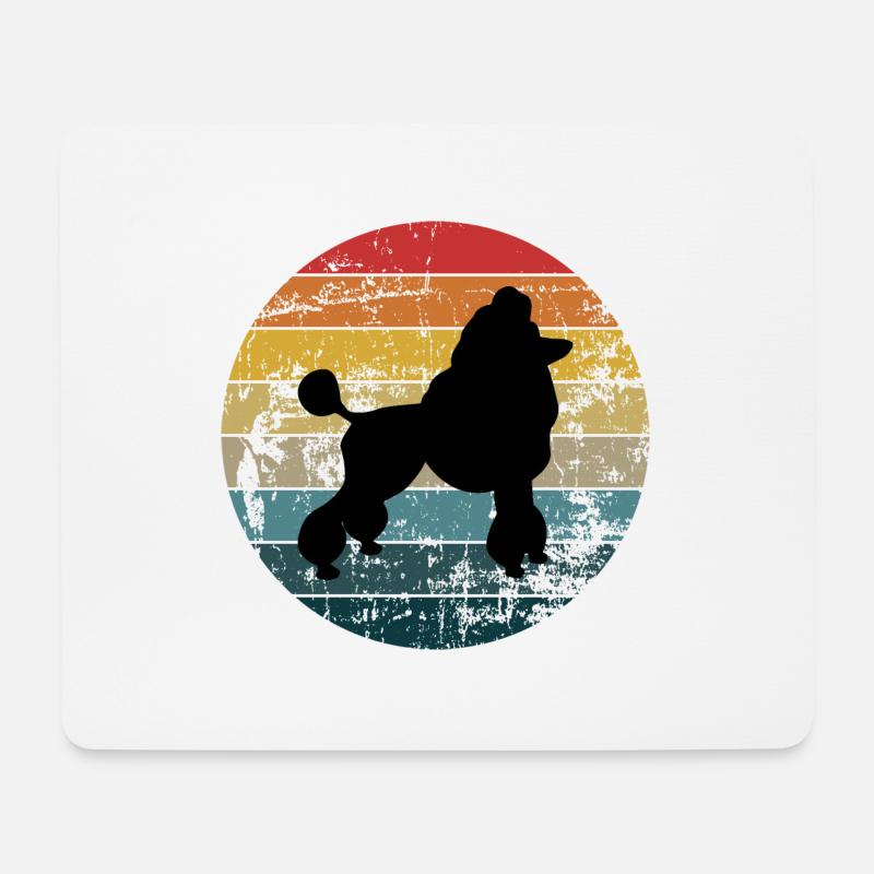 Pudel - Mousepad (Querformat) - Weiß