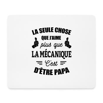 J'AIME LA MÉCANIQUE ET ÊTRE PAPA - Tapis de souris (format paysage) - blanc - Devant